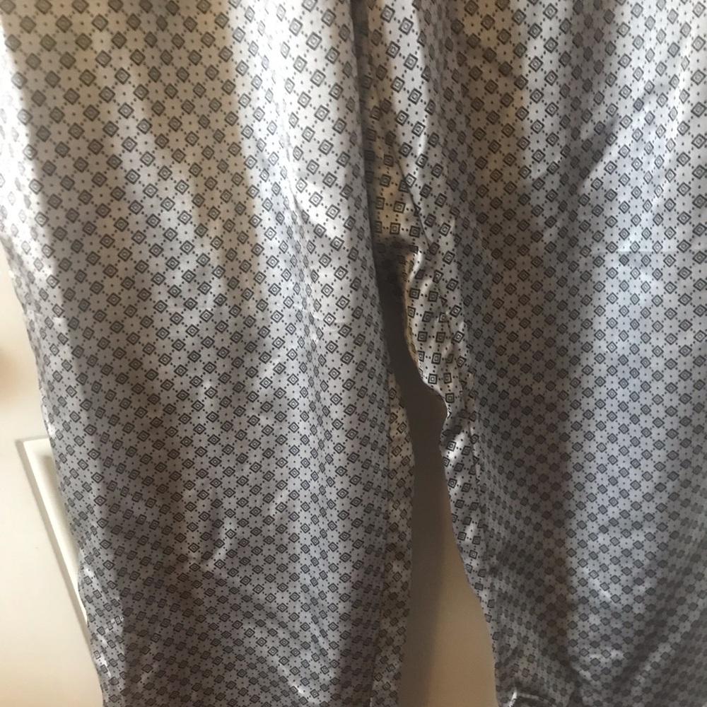 Mens Poly Satin Silver Lounge Sleep Pants XL
